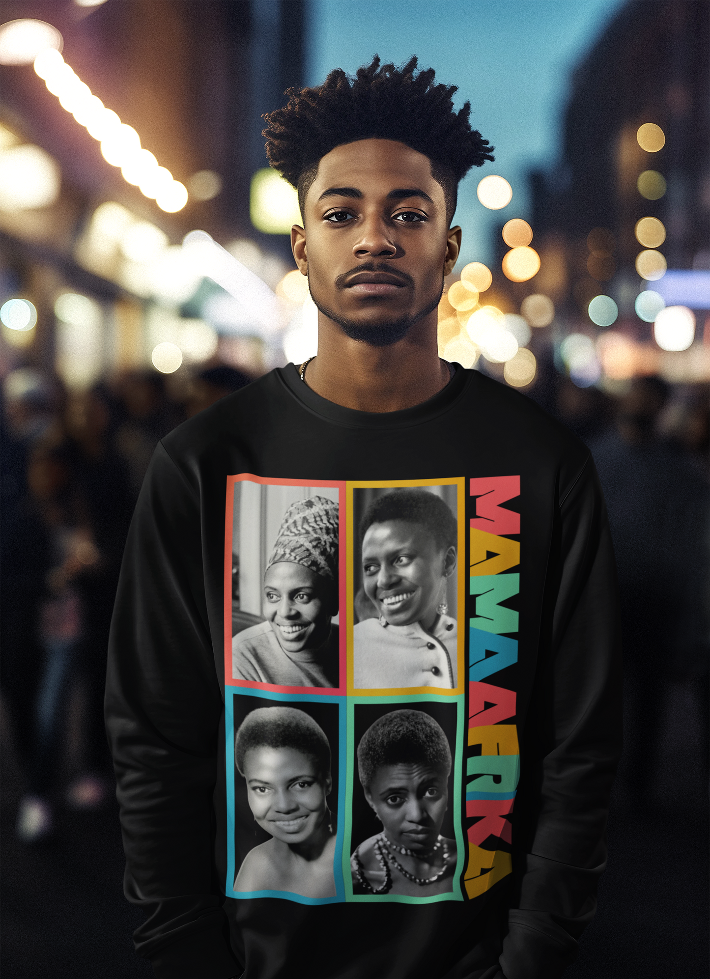 Mama Afrika Black Crew-neck Sweater