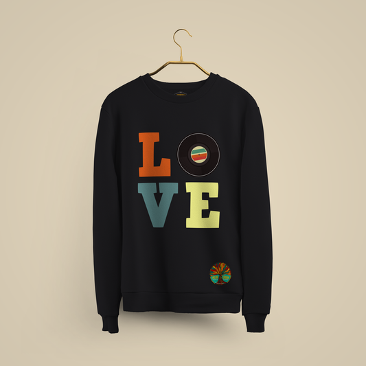 L.O.V.E Black Crew-neck Sweater