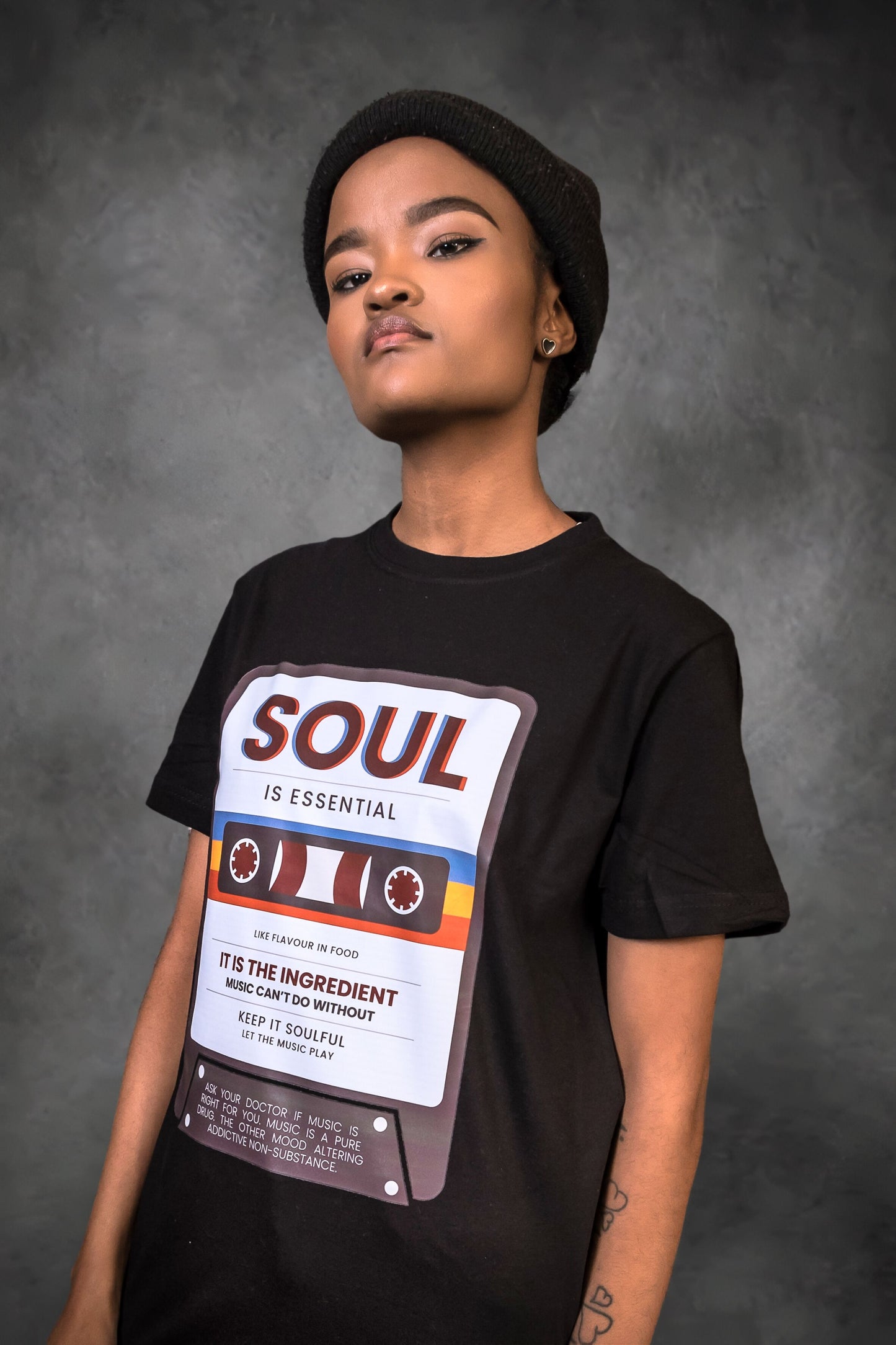 Milani Soul is Essential Tee in Black.
