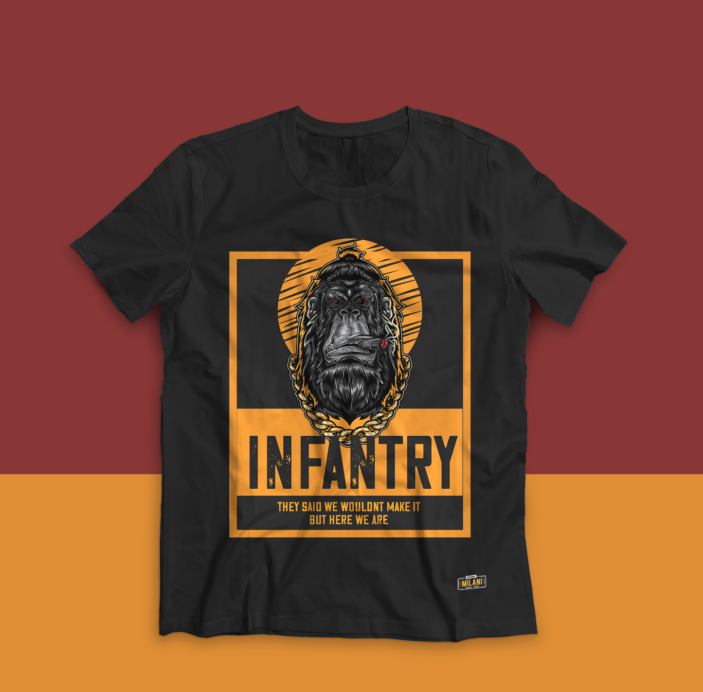 Infantry Tee in Black.