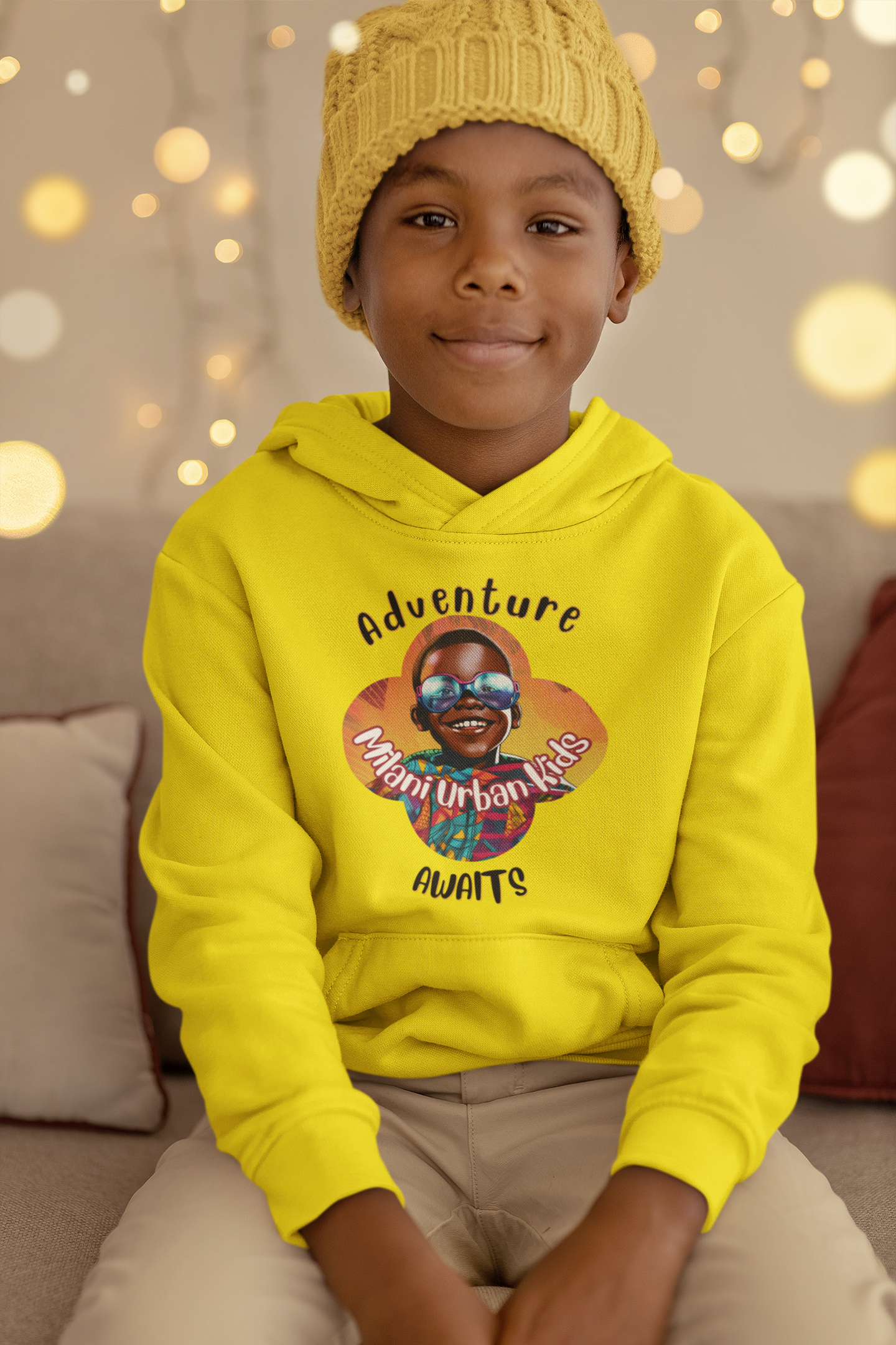 Milani Kids - Boys Hoodie - Adventure Awaits (Yellow)