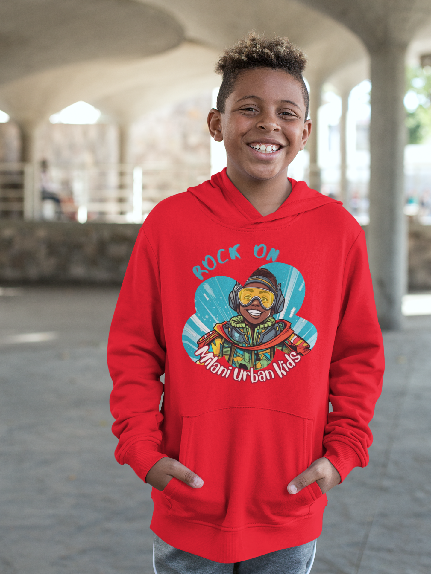 Milani Kids - Boys Hoodie - Rock-On (Red)